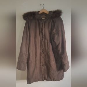 Vintage Genuine Fox Fur Trim Coat